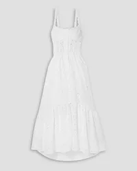 Charo Ruiz Irene gathered broderie anglaise cotton-blend maxi dress - White White