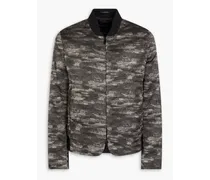 Camouflage-print satin-jacquard bomber jacket - Gray