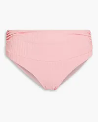 Melissa Odabash Bel Air ruched ribbed mid-rise bikini briefs - Pink Pink