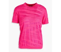 Jacquard-knit T-shirt - Pink
