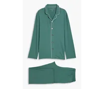 Stretch-modal jersey pajama set - Green