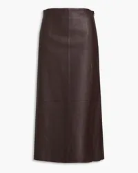 Theory Leather midi skirt - Brown Brown