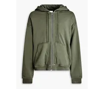John Elliott + Co French cotton-terry zip-up hoodie - Green Green