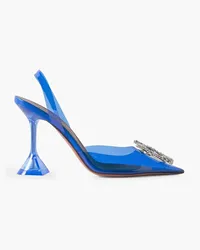 Amina Muaddi Begum crystal-embellished PVC slingback pumps - Blue Blue