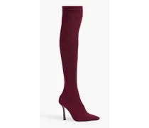 Grace stretch-knit over-the-knee boots - Burgundy
