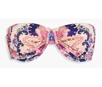 Floral-print underwired bandeau bikini top - Pink