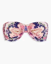 Zimmermann Floral-print underwired bandeau bikini top - Pink Pink