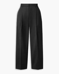 Totême Cropped pleated wool straight-leg pants - Gray Gray