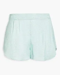 Stella McCartney Printed stretch-silk satin pajama shorts - Green Green