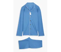 Basel cotton and modal-blend jersey pajama set - Blue