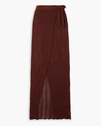 Savannah Morrow Kirra crocheted cotton maxi wrap skirt - Brown Brown