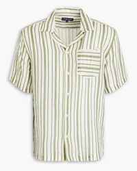 Frescobol Carioca Angelo striped linen shirt - Green Green