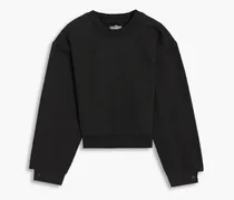 Cropped French cotton-terry sweatshirt - Black