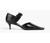 Gathered leather pumps - Black
