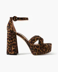 Gianvito Rossi Sheridan 110 leopard-print velvet platform sandals - Animal print Animal