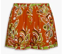Printed mousseline shorts - Orange