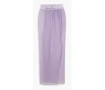 Silk-chiffon maxi wrap skirt - Purple