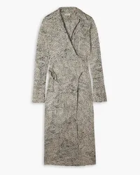 Dries van Noten Printed satin-jacquard midi wrap dress - White White