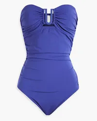 Zimmermann Ruched bandeau swimsuit - Blue Blue