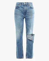 RE/DONE 70s faded high-rise straight-leg jeans - Blue Blue