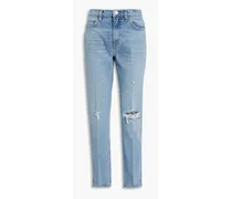 70s faded high-rise straight-leg jeans - Blue