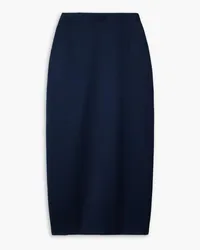 Alessandra Rich Wool-crepe midi skirt - Blue Blue