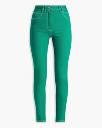 Balmain Embroidered high-rise skinny jeans - Green Green