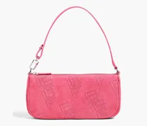 Rachel perforated suede shoulder bag - Pink