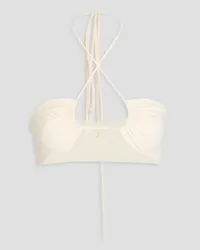 Magda Butrym Gathered halterneck bikini top - White White