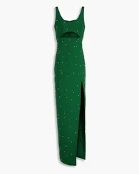 Rachel Gilbert Aliyah cutout crystal-embellished crepe gown - Green Green