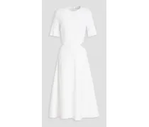 Cutout stretch-knit midi dress - White