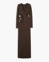 Zeynep Arcay Asymmetric cutout jersey maxi dress - Brown Brown