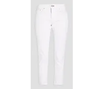 Dre cropped slim boyfriend jeans - White