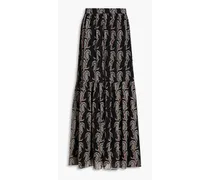 Sole gathered floral-print georgette maxi skirt - Black