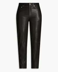 Rag & Bone Cropped leather tapered pants - Black Black