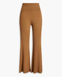 A.L.C. Astrid ribbed-knit flared pants - Brown Brown