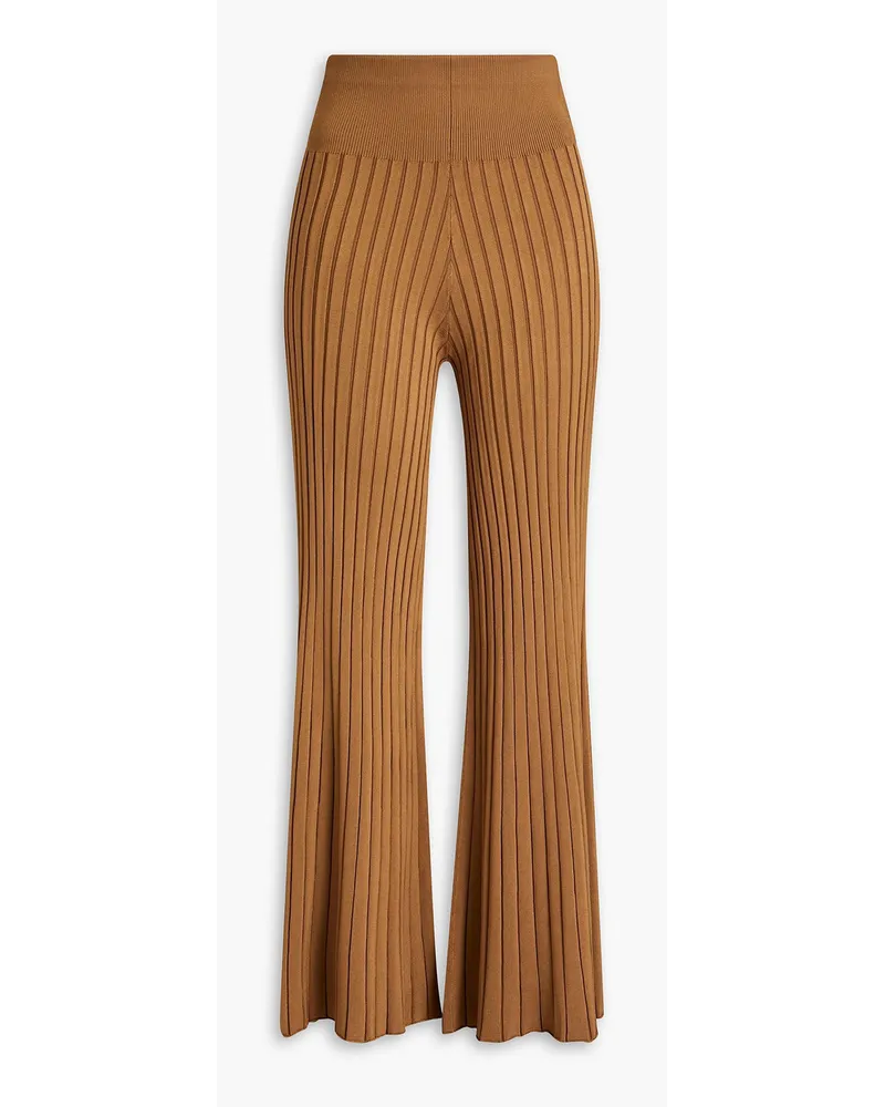 A.L.C. Astrid ribbed-knit flared pants - Brown Brown