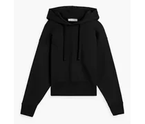 French cotton-blend terry hoodie - Black