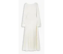 Occasion silk-satin maxi dress - White