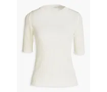 Ribbed-knit top - White