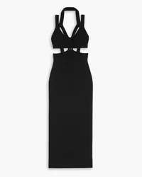 Dion Lee Interlink cutout layered stretch-crepe and ribbed-knit midi dress - Black Black