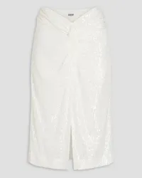 Claudie Pierlot Knotted sequined stretch-mesh skirt - White White