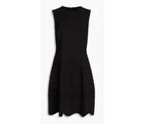 Wool-blend crepe dress - Black