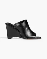 Frame Denim Le Naomi leather wedge mules - Black Black