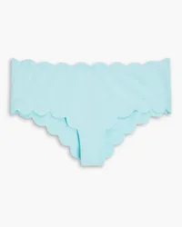 Marysia Spring reversible scalloped seersucker bikini briefs - Blue Blue