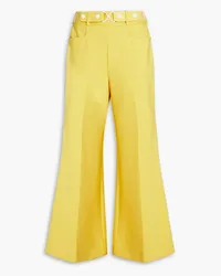 Zimmermann Belted jersey wide-leg pants - Yellow Yellow