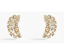 Gold-tone crystal clip earrings - Metallic