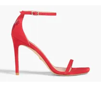 Disney crystal-embellished suede sandals - Red