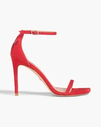 Stuart Weitzman Disney crystal-embellished suede sandals - Red Red