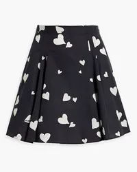 Marni Pleated printed cotton mini skirt - Black Black